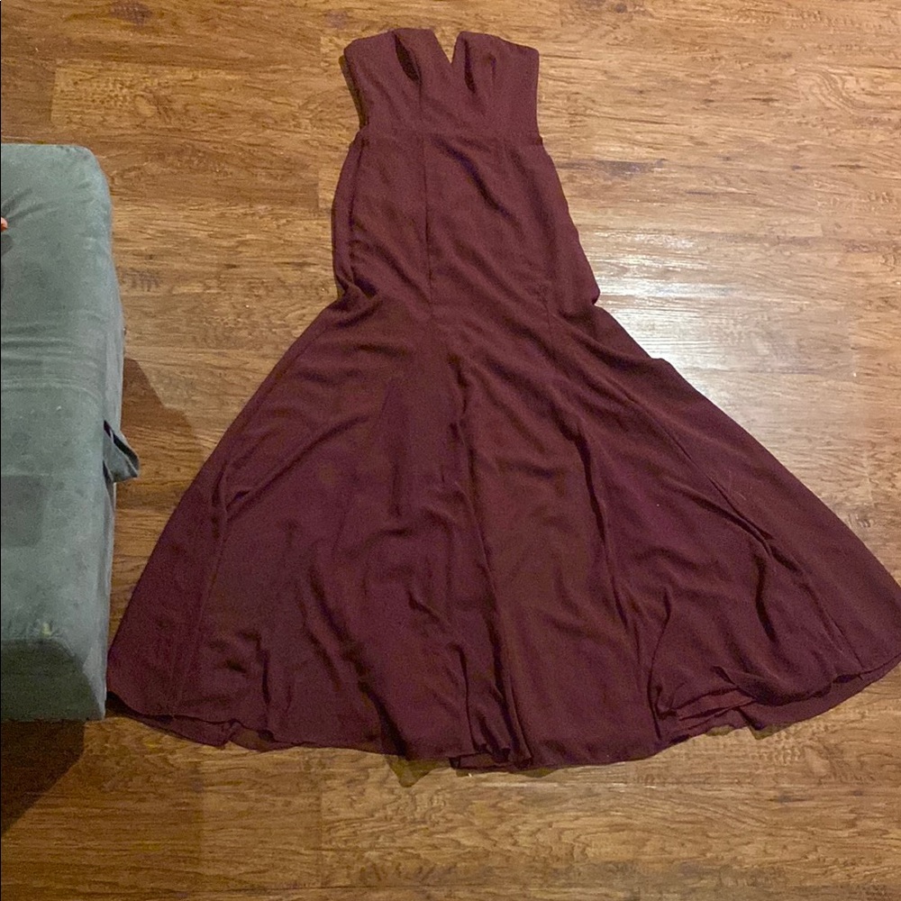 Elegant Burgundy Evening Gown